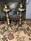 Antique 1650 Tall Spanish Brass Candlestick Candle Holder