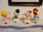 Vintage Rare Set Of 4 Japan Ucagco Noel  Snowman Salt   Pepper Shakers Christmas
