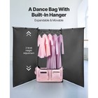 29 Inch Dance Bag With Garment Rack Rolling Duffle With Privacy Curtain Pink