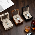 Watch Gift Box Single Storage Case For Women Men  Soft Velvet Lining  Black