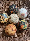 6 Fall Harvest 3    Rag Balls Farmhouse Tiered Tray Decor Bowl Basket Fillers new