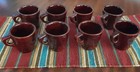 Set Of 8 Vintage Marcrest Daisy Dot Stoneware Cups Mugs