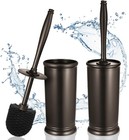 Toilet Bowl Brush Holder Set  2 Pack Modern Deep Cleaning Bathroom Toilet Scr   