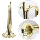 Gold Plated Brass Trumpet Bugle Horn With Bag   Gloves For Performances