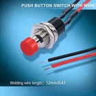 10pcs 3v 6v 12v 24v 250v Momentary Push Button Switch 2 Pin On Off Spst 7mm Red