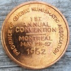               Canada 1962 Province Of Quebec Numismatic Association Medal Issue By Bmo