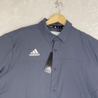 Adidas Men s Size Xl Onix white Team Iconic Full Button Polo Cz1165 Nwt