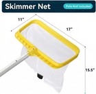 Professional Pool Skimmer Net With Yellow Frame   30-mesh - Heavy Duty Deep Leaf