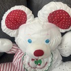Vintage Fisher Price White Puffalump Mouse Baby s First Christmas Rattle 1990