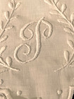 Pair Antique Large Whitework Pillowcases  Monogram  p   18 5  X 36 5 
