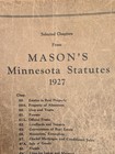 Mason s Minnesota Statutes 1927 Selected Chapters Law Book  Copyright 1928 Old 