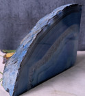 Brazilian Blue Agate Geode Stone Polished Crystal Rock Heavy Specimen 757g