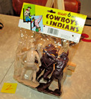 Vintage New Plastimarx Toys Giant 2 Cowboys   3 Indians 6   Mexico marx  Toys ii
