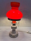 Vintage Art Deco Table Lamp Mid Century Design Bedside Night Light Ussr Ruby Red