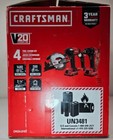 Craftsman Cmck401d2 V20 Li-ion 4 Tool Combo Kit    2  2 0 Ah Battery Cordless 