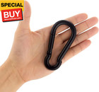4 Inch Carabiner Clip Spring Snap Hook Black Heavy Duty Steel Clip Link Buckle 1