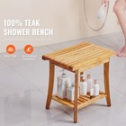 Teak Shower Bench 20 X 14 3 X 17 9 In Wood Shower Stool Spa Bath Chair Seat