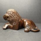 Lion Solid Mahogany Wood Lion Carving Hand Carved Vintage 9 x5  Art Sculpture