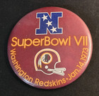 Super Bowl Vii Pin Button From 1973 - Washington Redskins  Vintage  3 5   
