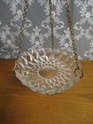 Vintage Clear Glass Bowl dish On Hanging Chain