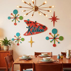 6 Pcs Mid Century Modern Decor Kitchen Mcm Decor Retro Atomic Star Wall