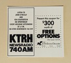 Vintage Sticker - Decal  Houston Astros Baseball   Ktrh Radio - 1989 Mlb             