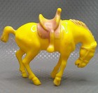 Vintage Noma Toy Plastic Horse Yellow Bucking Bronco Saddle Stallion Western