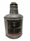 Vintage Perko Marine Lamp - Nautical Ship Lantern - Red Glass