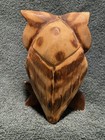 Wooden Owl Hand Carved Hand Painted Figurine Statue Cottage Core Hobbit Core