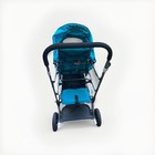 Joovy Double Stroller Blue Gray Folding Cup Holder Adjustable Back Rest