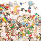 Mixed Styles Gold Enamel Charms Pendants Diy Jewelry Making Accessories 20-50pcs