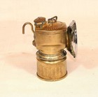 Antique Justrite Brass Carbide Miners Lamp nice Condition 