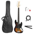 5-string Jazz Bass Electric Guitar Set - Basswood Body  Sunburst   Ss Pickups