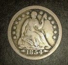 1954 Seated Liberty Half Dime Silver Coin