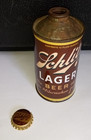 Replica Schlitz Lager Cone Top Beer Can Rusty With Cork Bottle Cap