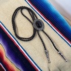 Black Faux Stone Bolo Tie Wedding Necktie Western Cowboy Rodeo Unisex 19 5   