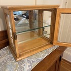 Antique Countertop Display Case Wood Glass Shelf Apothecary Cabinet Vintage