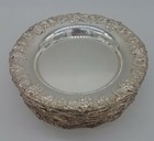 Set Of 12 Silver Grape Pattern Side Plates Hallmarked