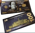 24k Black Gold Plated Foil  100 Dollar Bill Collectible Novelty Collection Note 
