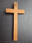 Vintage Catholic Wooden Crucifix Wall Cross Metal Jesus Inri 7   3 