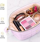 Bag For Women  Quilted Travel Toiletry Pouch With Zipper And Pockets Makeup