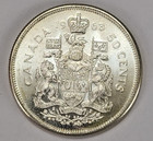 Canada 1963 50 Cents Coin Uncirculated 80  Silver Actual Coin Pictured