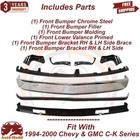 Front Bumper Chrome Kits   Molding   Brackets For 1994-00 Chevy   Gmc C-k Series