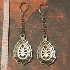 Web Encased Spider Dangle Earrings Punk Goth Halloween