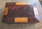 Vtg 19th C Shaker Flame Mahogany   Birds Eye Maple Veneered Sewing Document Box