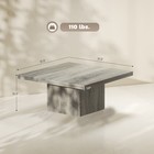 Square Coffee Table  Center Table W  1 6  Thick Top  Gray Wood Grain