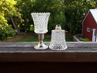 2 Homco 1194-bd Diamondlite Clear Peg Votive Cup Candle Holders W grommets