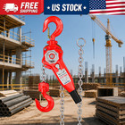 Manual Lever Chain Hoist 3 4 Ton 1650 Lbs Capacity 10ft Lift 2 Heavy Duty Hooks