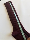Vtg Socks 80s Cable Knit Burgundy 15    9-11 Usa Stocking School Misses Knee Highs