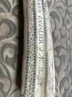 Vintage Scrimshaw Walrus Tusk   Bark Cavalier New Bedford   Resin  Reproduction